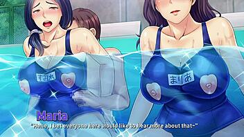 Neighbor's Threesome Cums Wild in Pool Ep4