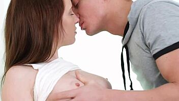 teeny lovers ride and lick on soft rug with cumshot 😍