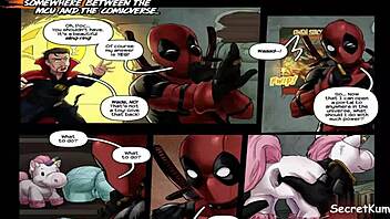 Deadpool plays with portals in wild anime gangbang action
