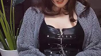 Cat-Eared Cute Ladyboy Strokes Nonstop