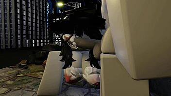 kyller sucking in the alley, 3d cartoon blowjob scene from rr34 anime