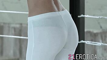 A blonde babe teases her man with a big cock before a sensual blowjob.