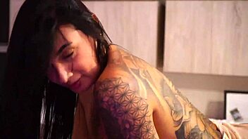 this cute teen girl on bed starts masturbating hard