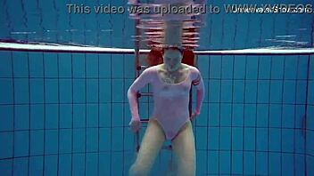 Simonna gets wild and horny in public pool