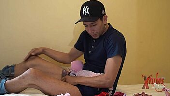 Perverted friend masturbates with peruvian thong