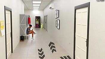 horny blonde teen 18+ slut fingering at university in gameplay part 8.