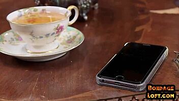 Submissive babes in lingerie share their dom's dick in a threesome.