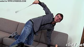 Gay men engaging in intense oral sex