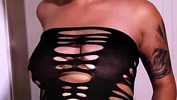 Busty teen masturbates