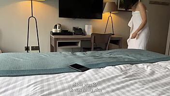 Stepmother and Son Share Bed for Forbidden Anal in Hotel