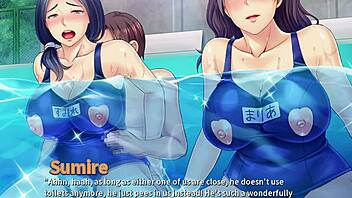 Neighbor's Threesome Cums Wild in Pool Ep4