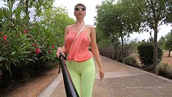 Camel-Toe Flashing in Public Outdoor Setting