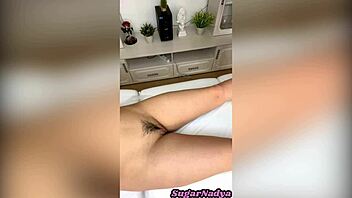 Hey, sugarnadya depilates a beautiful hairy pussy in this reality clip.