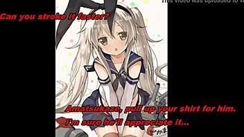 Jerk off to Kantai anime with Amatsukaze and Shimakaze dual joy