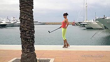 Camel-Toe Flashing in Public Outdoor Setting