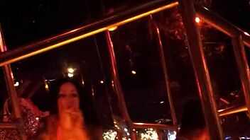 Frankie's hot stockings and ass in a retro striptease performance