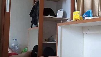 Sexy Gay Wearing Red Cd And Mask Play Anal