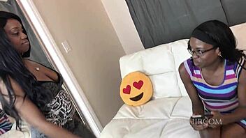 Amber Cream and tiny 18+ ebony got wild with rimjobs.