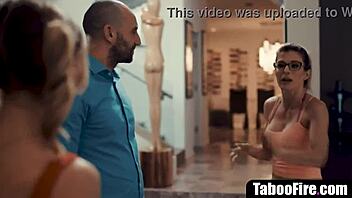 Young cheerleader pressured into group action by milf coach and husband