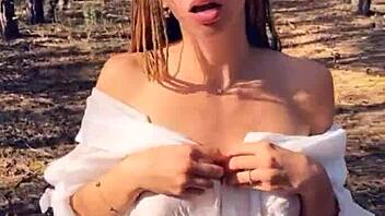 how does blonde mia bandini ride in fishnets for creampie?