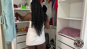 Stayed in towel until roommate found me naked in closet!