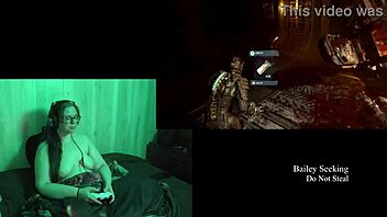 Playing naked deadspace part 9 with my big natural tits out.