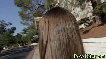 Hey, watch this teen 18+ take spunk in her mouth POV