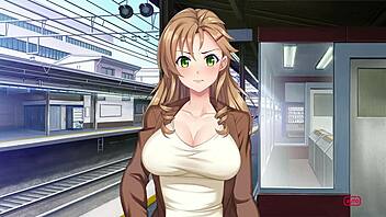 Горячая бывшая одноклассница-трофейная жена трахается в общественном поезде