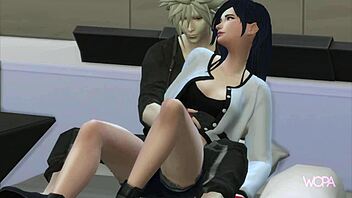 Tifa Lockhart and Cloud Strife in Wopa, a 3D animated hentai