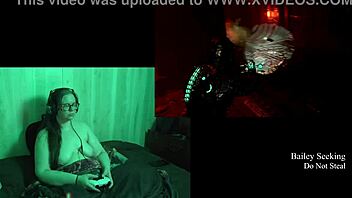 Playing naked deadspace part 9 with my big natural tits out.