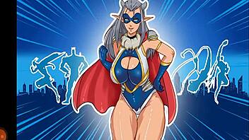 Watch this hero shapeshift his dick to recharge the woman's energy through fucking!