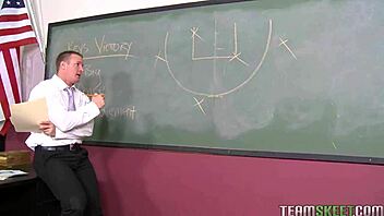 Hardcore classroom fuck with innocent teen in uniform