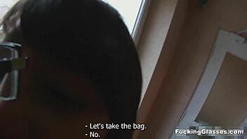 Kirsten rides cock in spontaneous top-floor fuck