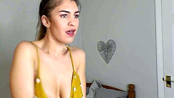 Beautiful brunette shows her beautiful big natural breasts while dancing