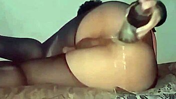 Sofiblack feels intense pleasure in anal with big dildo