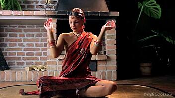 watch this skinny indian teen dance erotically before finger-fucking