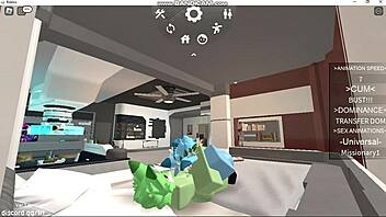 roblox furry gays enjoy comfortable oral sex in their cozy world