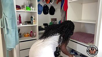 Stayed in towel until roommate found me naked in closet!