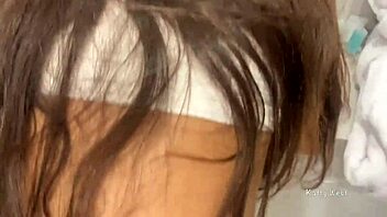 Young babe blows and bangs hard in bathroom after college