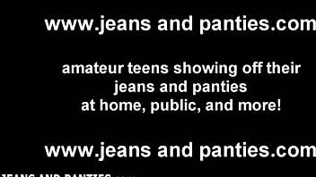 Tatiana looks so cute teasing in pigtails and tight jeans, right?