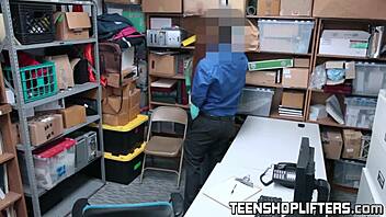 Redhead teen 18+ Ornella Morgan rides police dick before facial in office 😜