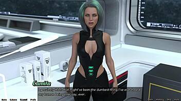 Beautiful women in cartoon form in a hot scene in Stranded in Space 56