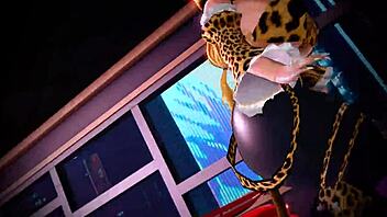 CURVY FAT KIKI WALKS with HUGE BOOBS in 3D ANIME