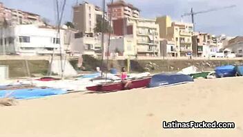 Spicy Latina Amateur Delivers Hot Beach Blowjob