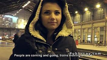 Wow, Hungarian Hottie Slams a Monster Cock in Public!