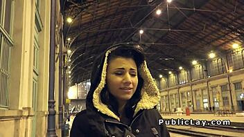 Wow, Hungarian Hottie Slams a Monster Cock in Public!