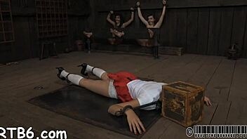 Femdom bondage with rough oral sex in a European movie scene