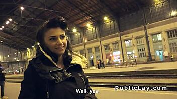 Wow, Hungarian Hottie Slams a Monster Cock in Public!