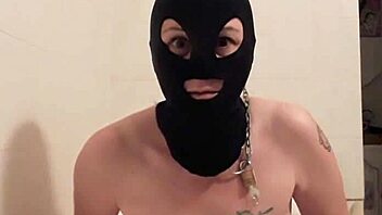 French Female Slave Performs Intense Self-Masturbation In BDSM Session.