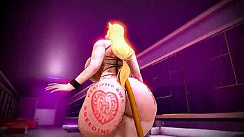 CURVY FAT KIKI WALKS with HUGE BOOBS in 3D ANIME